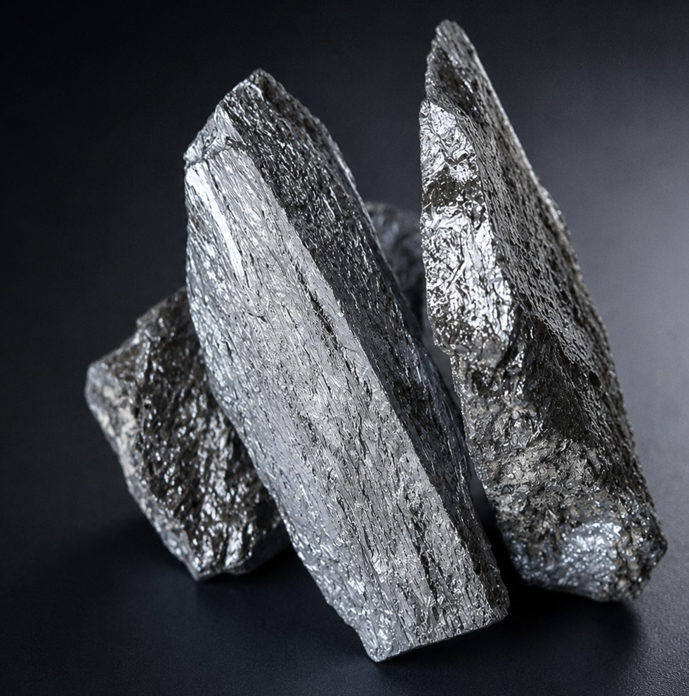 High purity silicon metal lump and granule close-up